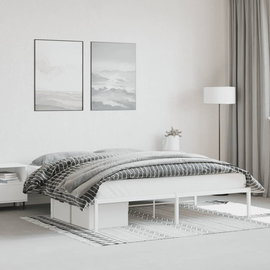 vidaXL Cadre de lit en métal blanc 180x200 cm