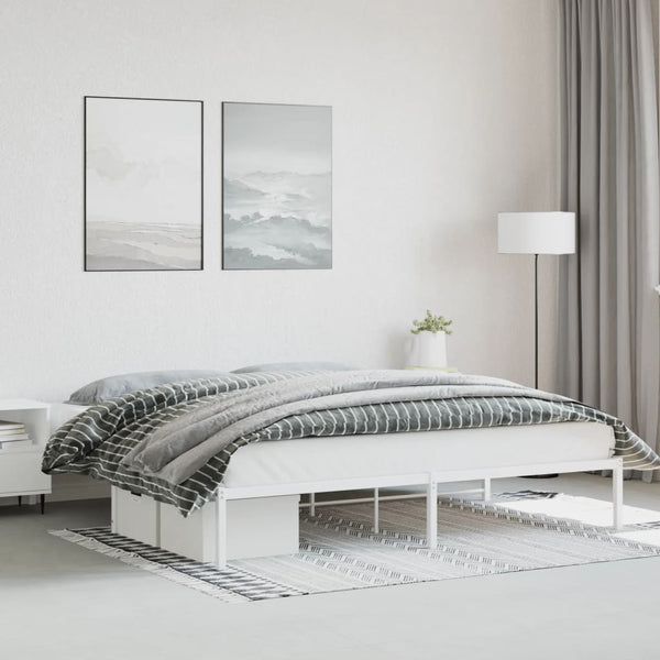 Metallbett Weiß 193x203 cm