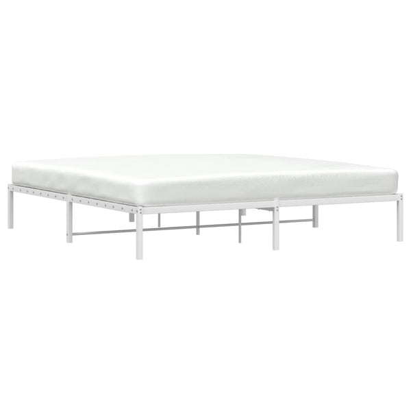 vidaXL Cadre de lit en métal Blanc 200x200 cm