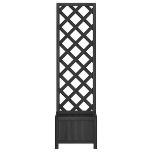 vidaXL Jardinière avec treillis Bois de sapin massif Noir