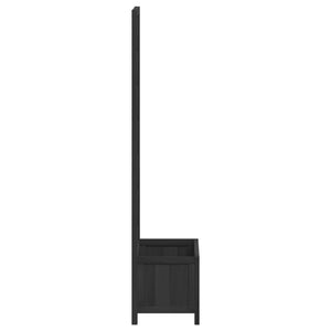 vidaXL Jardinière avec treillis Bois de sapin massif Noir
