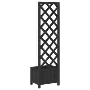 vidaXL Jardinière avec treillis Bois de sapin massif Noir