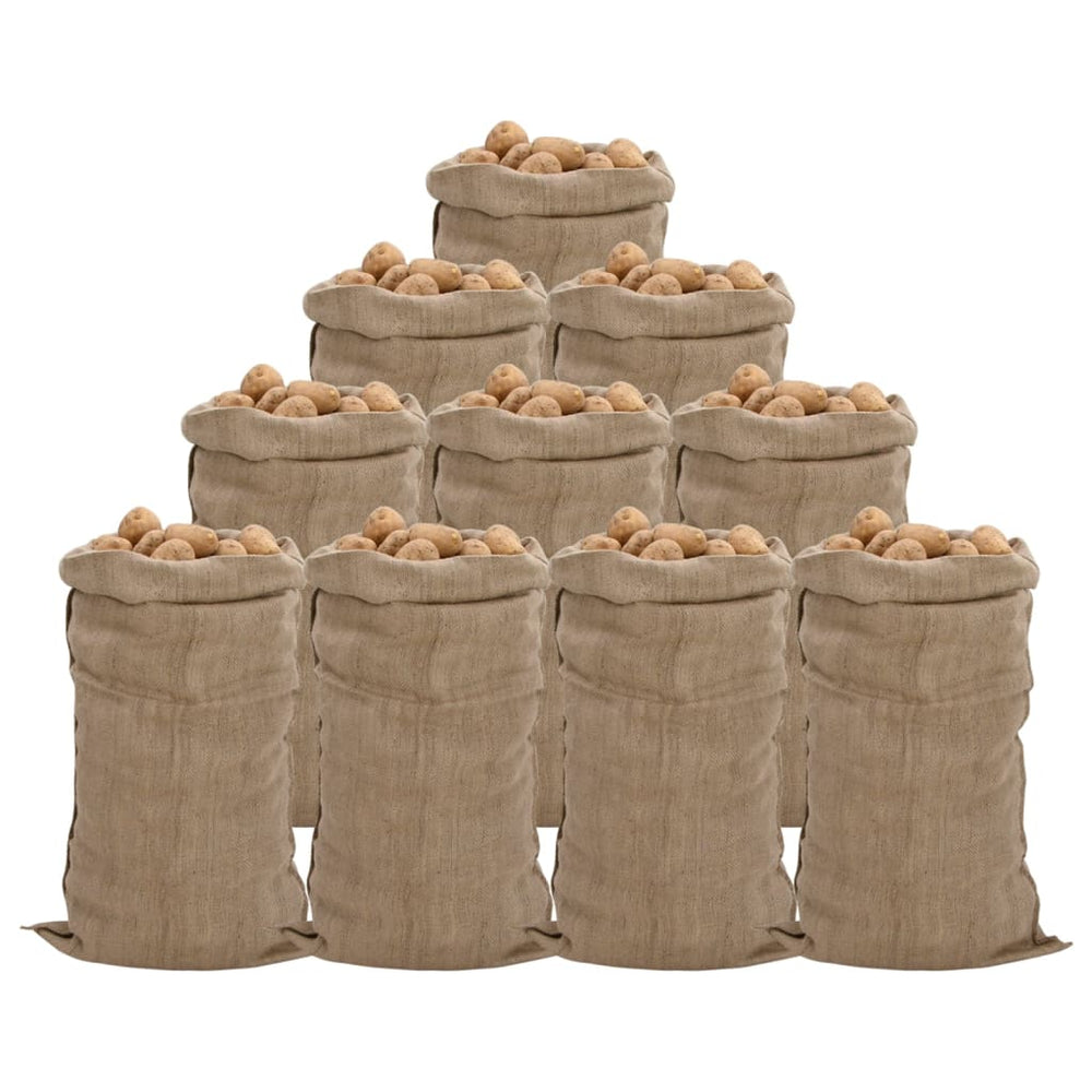 Jutesäcke 10 Stück 65 x 135 cm 100 % Jute 340 g/m²