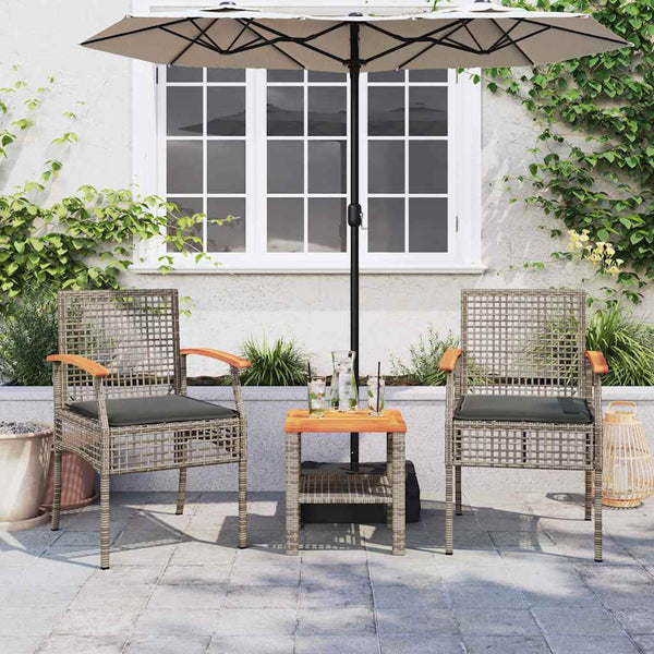 Gartenstühle mit Kissen, 2er Set