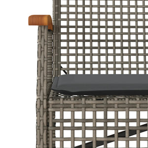 Gartenbank Grau Poly Rattan mit Kissen