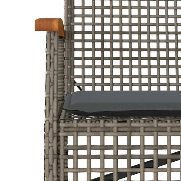 Gartenbank Grau Poly Rattan mit Kissen