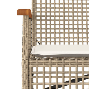 Gartenbank Beige Poly Rattan mit Kissen
