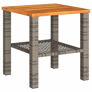 Gartentisch Grau 40x40 cm Poly Rattan