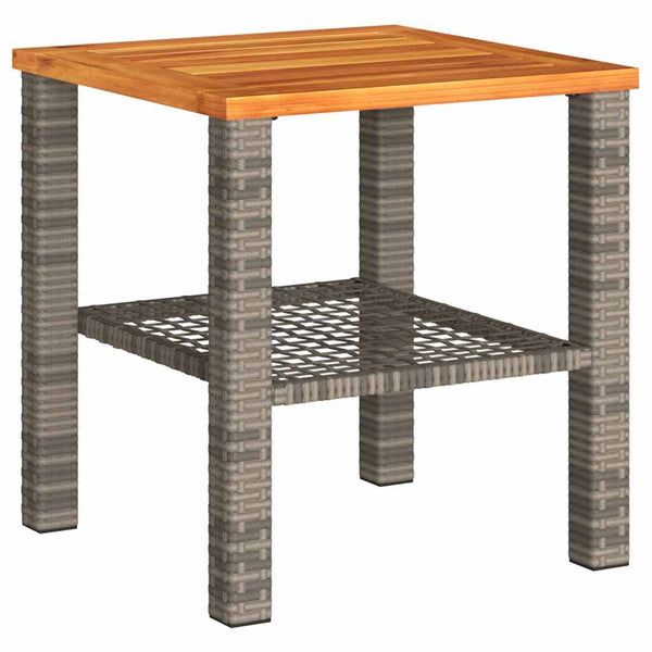 Gartentisch Grau 40x40 cm Poly Rattan