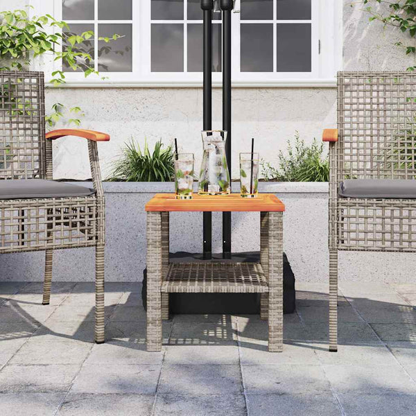 Gartentisch Grau 40x40 cm Poly Rattan