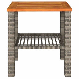 Gartentisch Grau 40x40 cm Poly Rattan