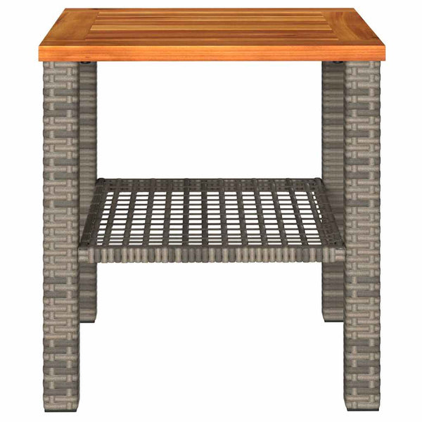Gartentisch Grau 40x40 cm Poly Rattan