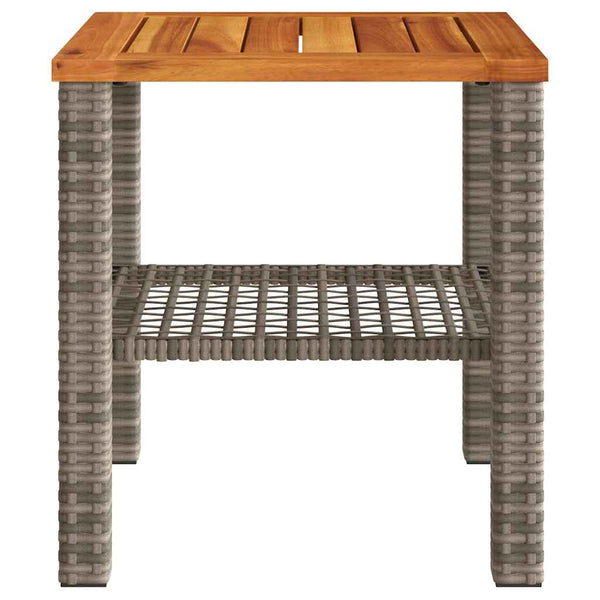 Gartentisch Grau 40x40 cm Poly Rattan