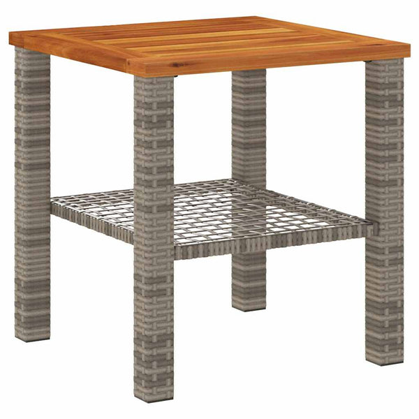 Gartentisch Grau 40x40 cm Poly Rattan