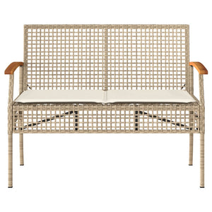 4-tlg. Garten Lounge Set Beige Poly Rattan