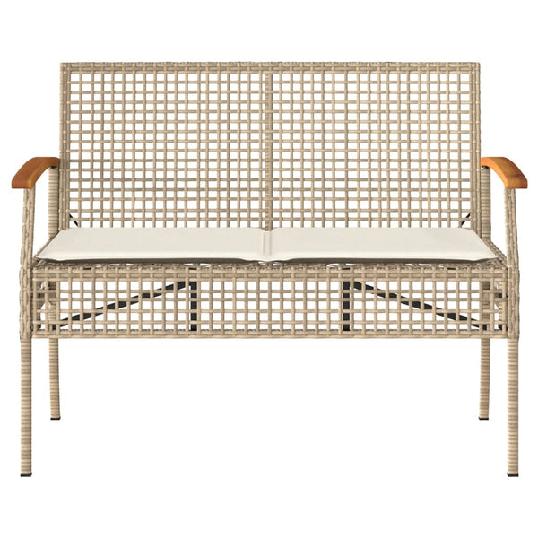 4-tlg. Garten Lounge Set Beige Poly Rattan
