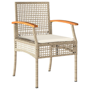 4-tlg. Garten Lounge Set Beige Poly Rattan