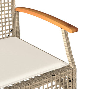 4-tlg. Garten Lounge Set Beige Poly Rattan