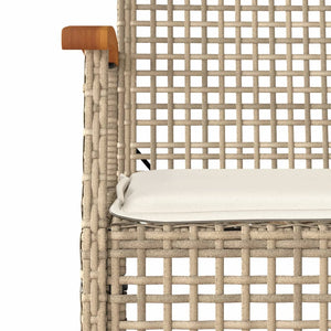 4-tlg. Garten Lounge Set Beige Poly Rattan