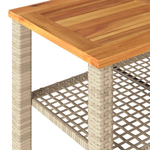 4-tlg. Garten Lounge Set Beige Poly Rattan