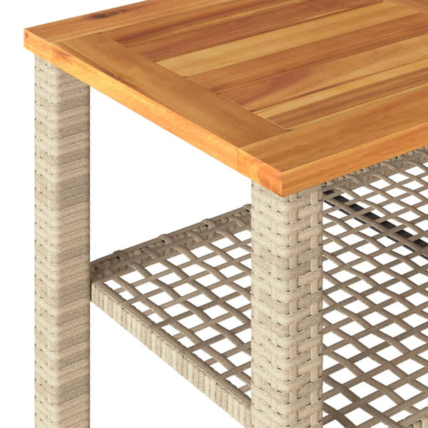 4-tlg. Garten Lounge Set Beige Poly Rattan