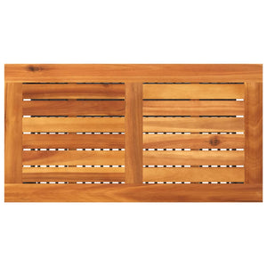 Schwarzer Gartentisch Poly Rattan Akazie 70x38x42 cm