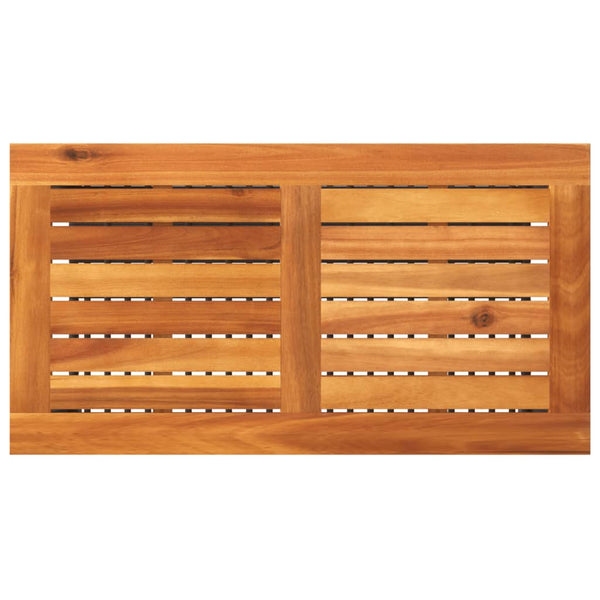 Schwarzer Gartentisch Poly Rattan Akazie 70x38x42 cm
