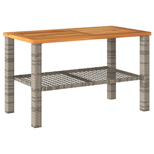 Gartentisch Grau Poly Rattan 70x42cm