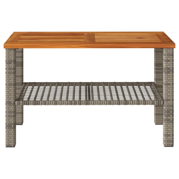 Gartentisch Grau Poly Rattan 70x42cm
