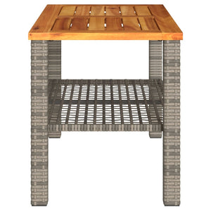 Gartentisch Grau Poly Rattan 70x42cm