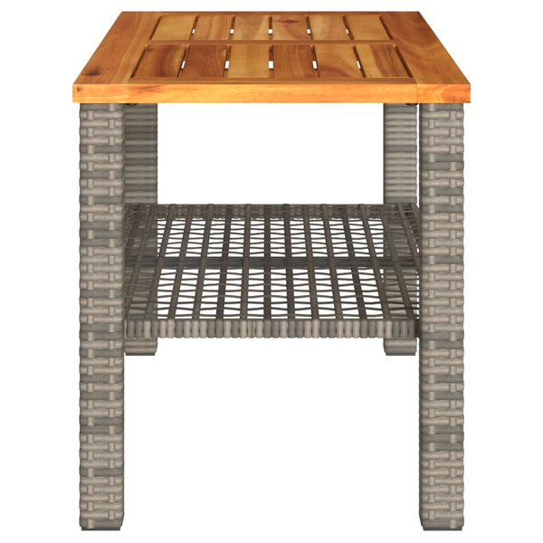 Gartentisch Grau Poly Rattan 70x42cm