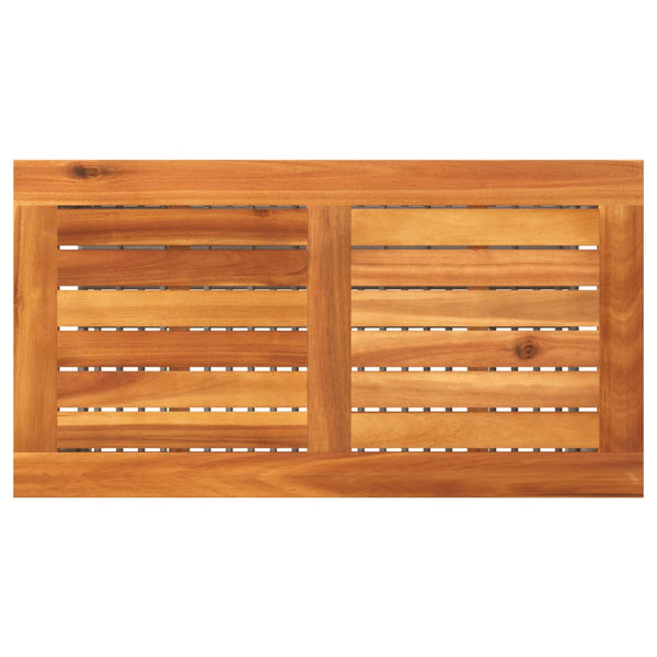Gartentisch Grau Poly Rattan 70x42cm