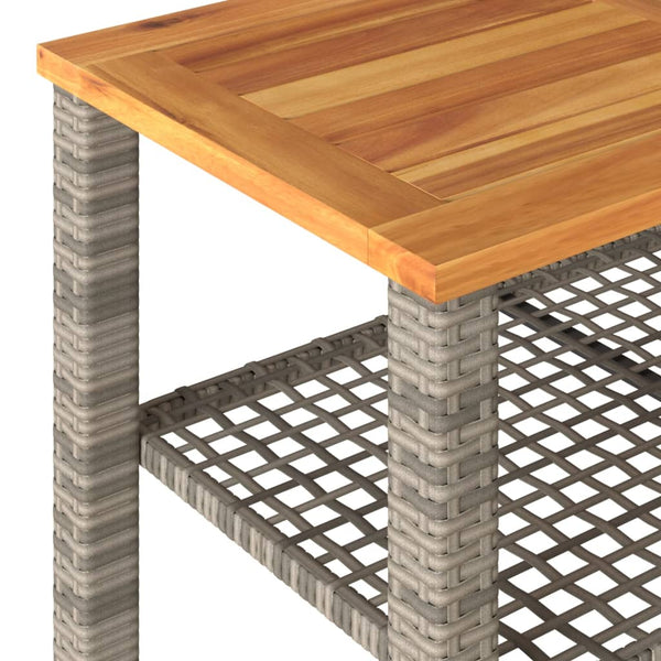 Gartentisch Grau Poly Rattan 70x42cm