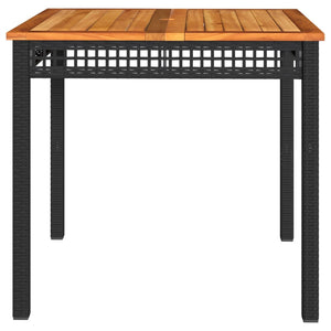 Schwarzer Gartentisch 80x80 cm Poly Rattan