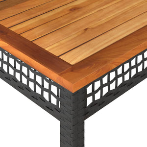 Schwarzer Gartentisch 80x80 cm Poly Rattan