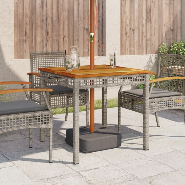 Gartentisch Grau 80x80 cm Poly Rattan Akazie