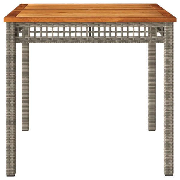 Gartentisch Grau 80x80 cm Poly Rattan Akazie