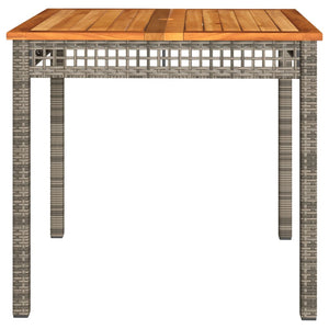 Gartentisch Grau 80x80 cm Poly Rattan Akazie