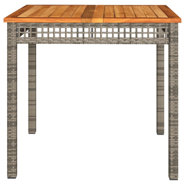Gartentisch Grau 80x80 cm Poly Rattan Akazie