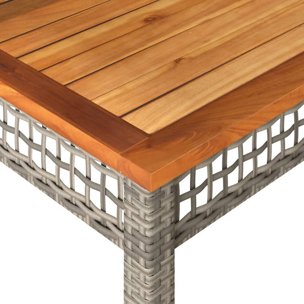 Gartentisch Grau 80x80 cm Poly Rattan Akazie