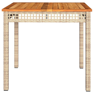 Beiger Poly Rattan Gartentisch 80x80 cm