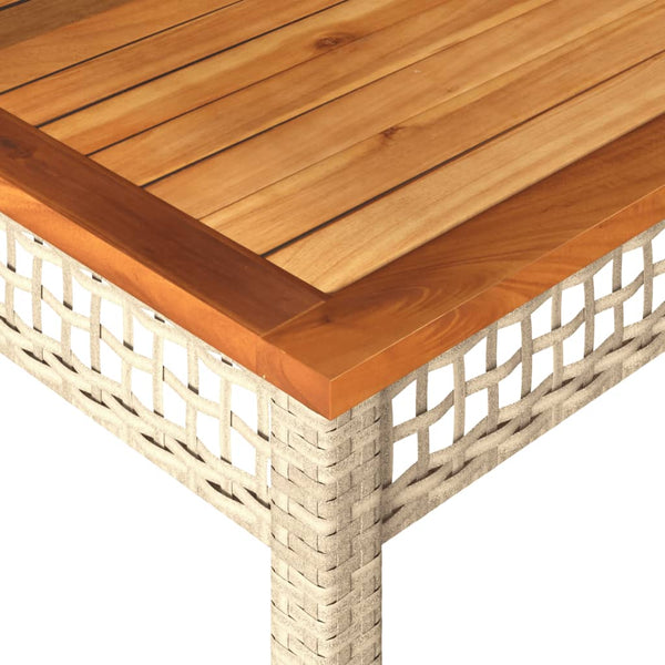 Beiger Poly Rattan Gartentisch 80x80 cm
