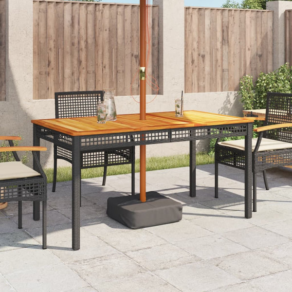 Schwarzer Gartentisch 140x80 cm