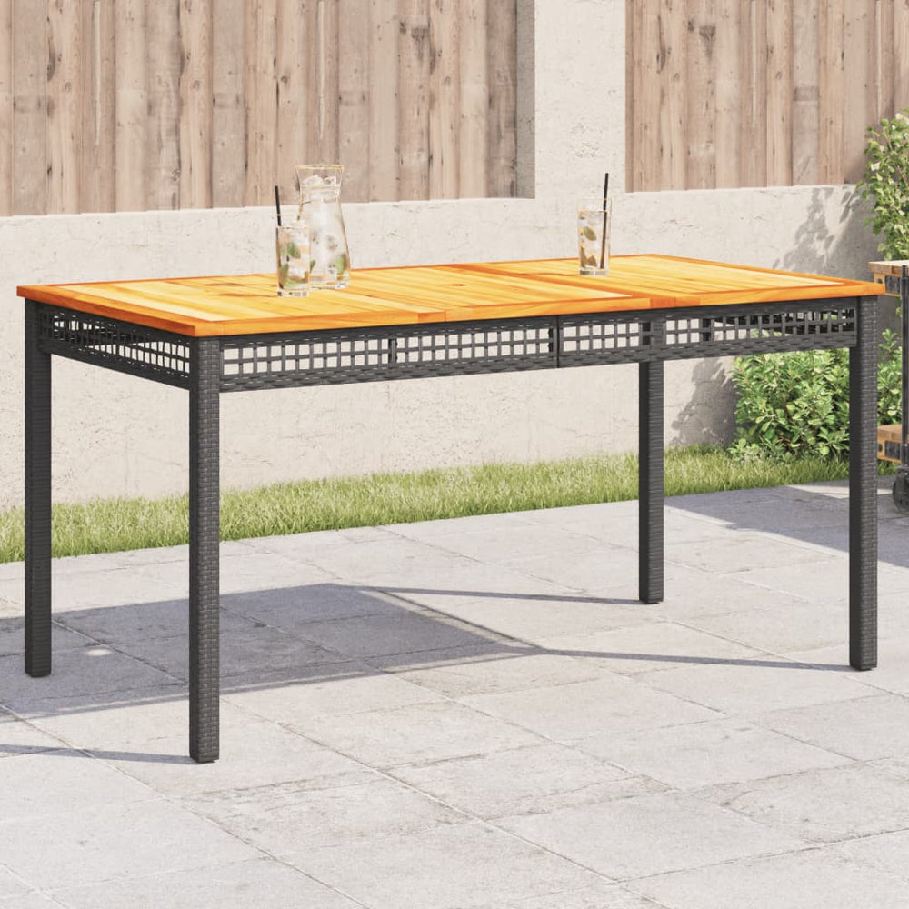 Schwarzer Gartentisch 140x80 cm