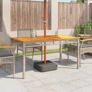 Gartentisch Grau 140x80 cm Poly Rattan