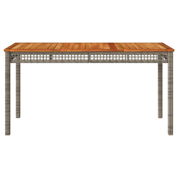 Gartentisch Grau 140x80 cm Poly Rattan