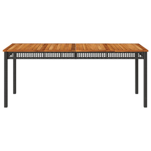 Gartentisch Schwarz 180x90 cm Poly Rattan Akazie