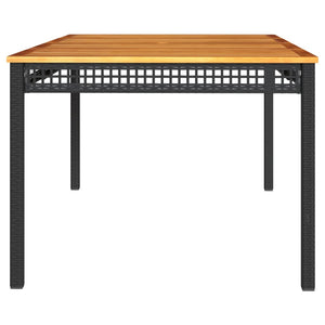 Gartentisch Schwarz 180x90 cm Poly Rattan Akazie