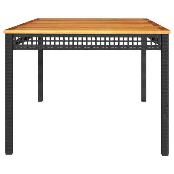 Gartentisch Schwarz 180x90 cm Poly Rattan Akazie