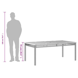 Gartentisch Schwarz 180x90 cm Poly Rattan Akazie